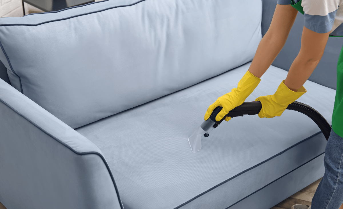 Professional upholstery cleaning for a spotless finish.